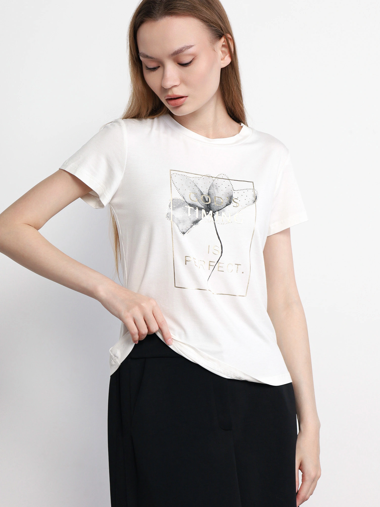 Футболка прямого кроя с принтом